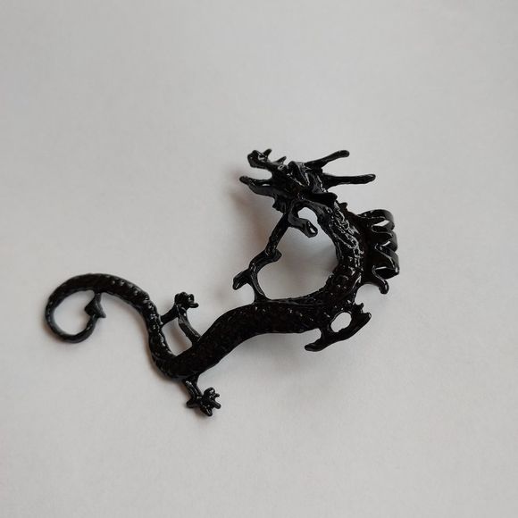 BLACK GOTHIC PUNK UNISEX DRAGON EAR CUFF CLIMBER - Picture 7 of 8